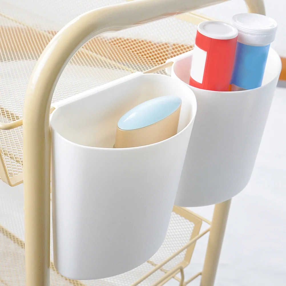 Storage Basket Small Hanging Cups for Rolling Cart Lash Organizer Waste Office Bin Portable Dolly