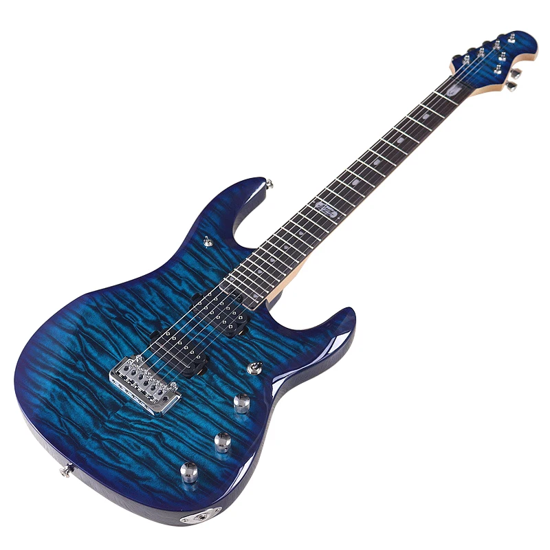 Flame Maple Top 6 Strings Electric Guitar Solid Okoume Body 39 Inch High Glossy Guitar With Canada Maple High Grade