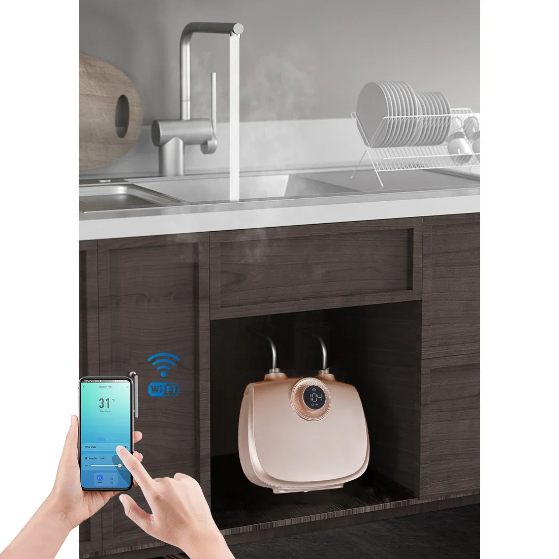 110V 220V Smart Kitchen Under Sink Water Heater Instant Electric Hot Water Heater Tankless Geyser