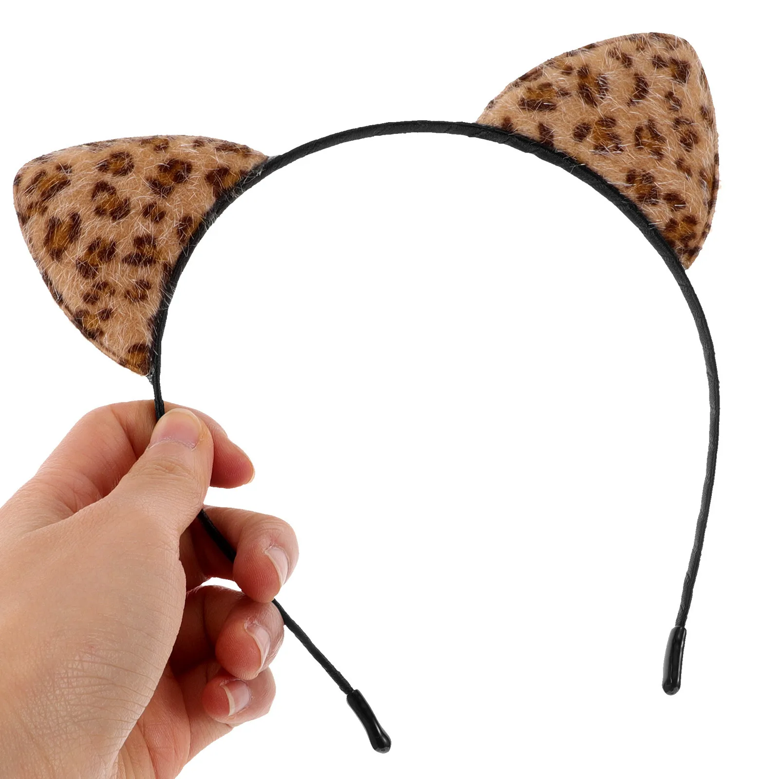 1Set Leopard Print Cat Ears Headband Bell Choker Necklace Party Dress-Up Cosplay Accessory Cute Cat Costume Hair Hoop Festival