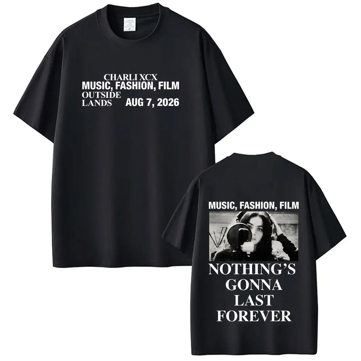 CHARLI XCX  Album Music, Fashion, Film Tour 2026 Print T-shirt Men Women Fashion Tshirt Cotton Loose Hip-hop Oversized T-shirts