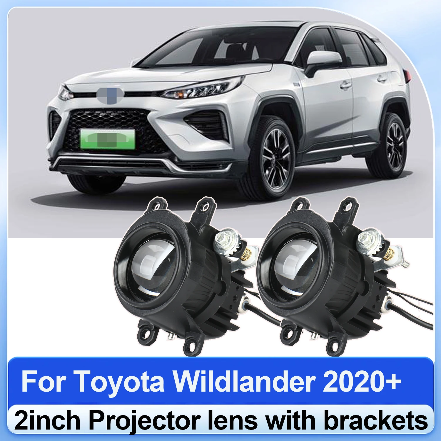 ROADSUN 2.0 Inch Bi-LED Projector Fog Lights H11 3 Color Yellow White High Low Beam Super Bright For Toyota Wildlander 2020+