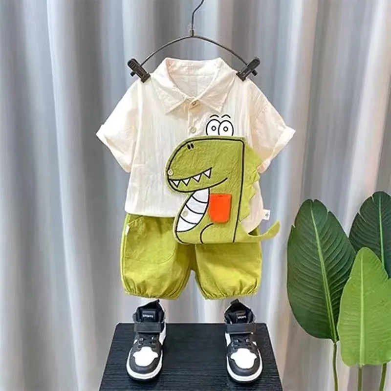 

Summer Boy Sports Sets Kids Casual Costume Teenager Fashion Outfits Children T-shirts+Shorts 2Pcs Short Sleeves Suits 2024 New