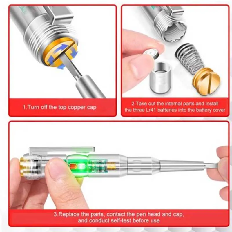 Intelligent Voltage Tester Pen AC Non-contact Induction Test Pencil Voltmeter Power Detector Electrical Screwdriver Indicator image 5