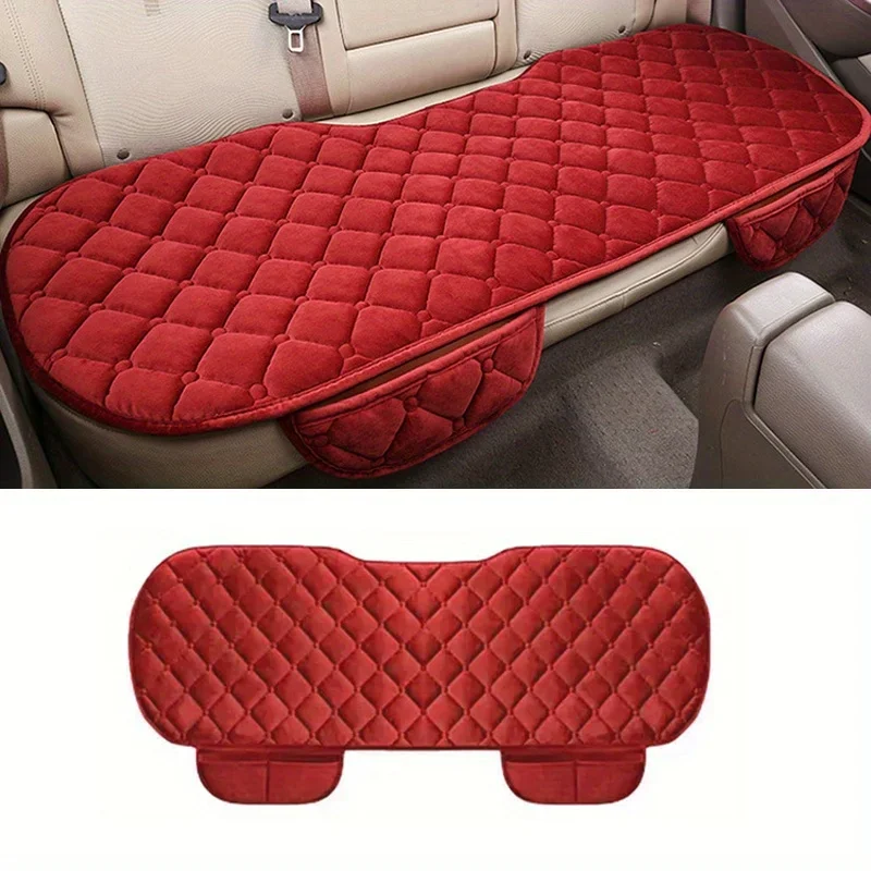 1pc Plush Car Back Seat Cover - Non-slip Rear Row Protector Mat & Auto Chair Cushion