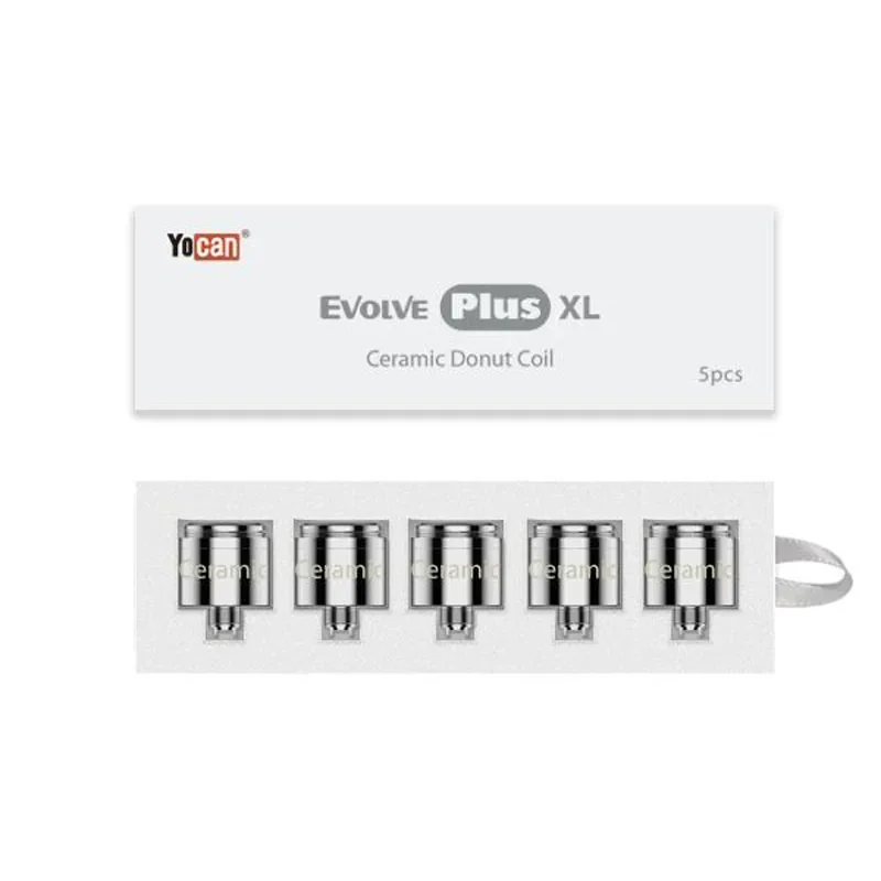 5 Buah/Pak Asli Yocan Evolve Plus XL Kumparan Dapat Diganti Kumparan Kuarsa Quad & Donat Keramik & Inti Cakram Xtal untuk Evolve Plus XL