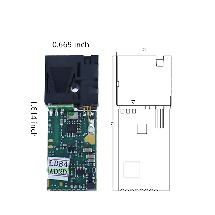 

USB 20HZ Laser Distance Sensor Module Short Range Measure Tunnel Width With Display 10cm