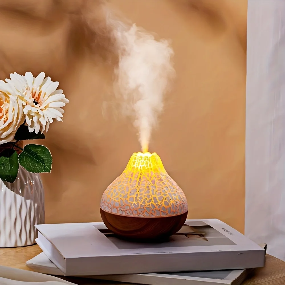 Volcano Crack Humidifier - Small USB Desktop Humidifier for Office & Indoor, Large Mist Output Ultrasonic Cool Mist Humidifier