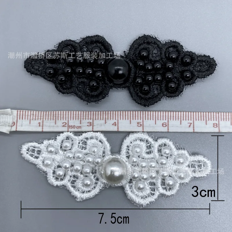 Handmade Embroidered Lace Cabbage Chinese Knot Button Vintage Hanfu Princess Dress Patch Frog Closure Sewing Findings DIY view 3