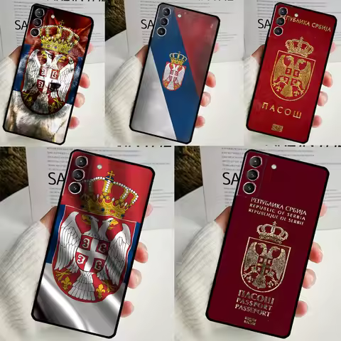 Flag of Serbia Serbian Case For Samsung Galaxy S24 Ultra S22 Plus S20 S21 FE S8 S9 S10 Note 10 20 S23 Ultra Cover