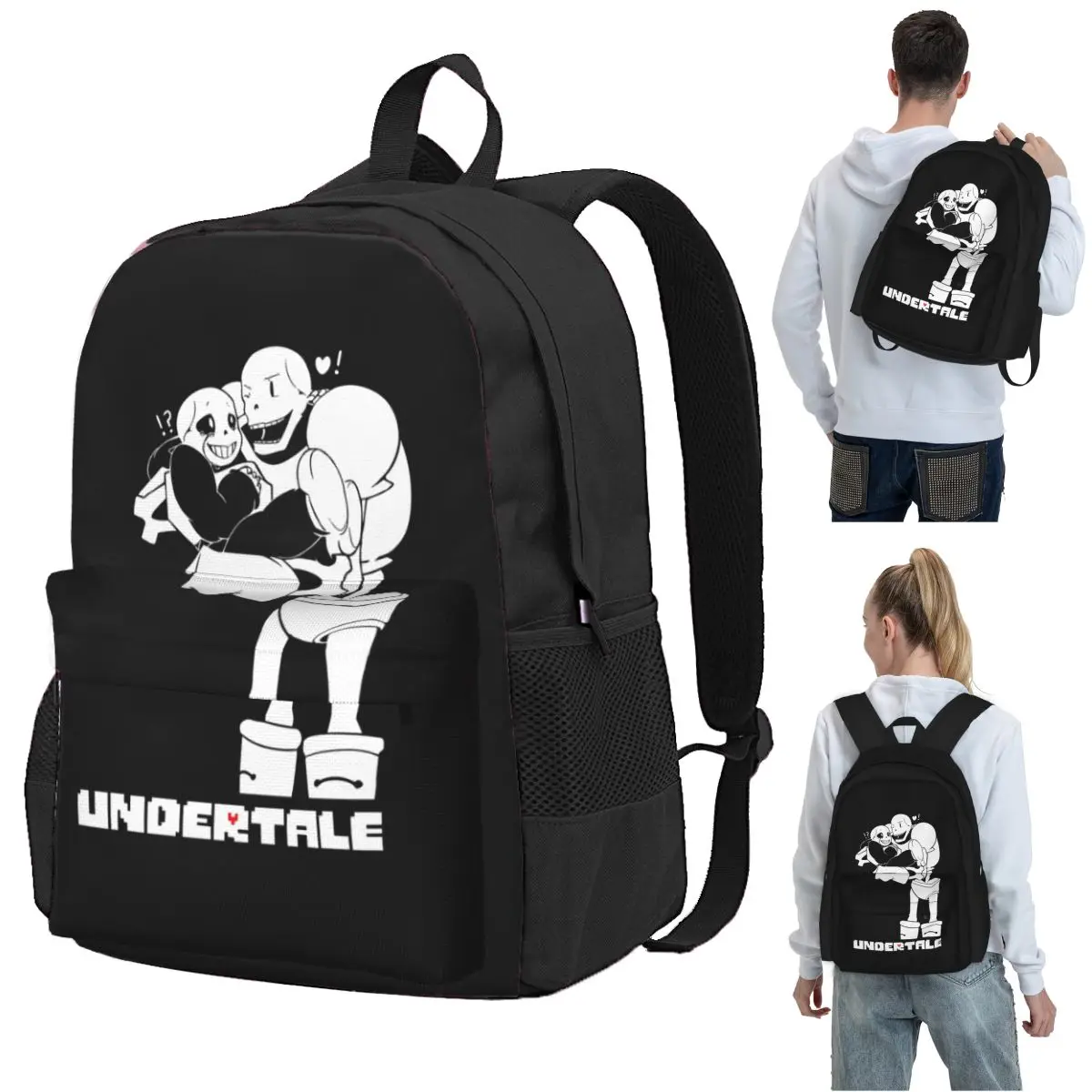 Graphic Funny Game Undertale Sans Papyrus Backpack Student BookBag Children School Bag Computer Shoulder Bags for Men Women
