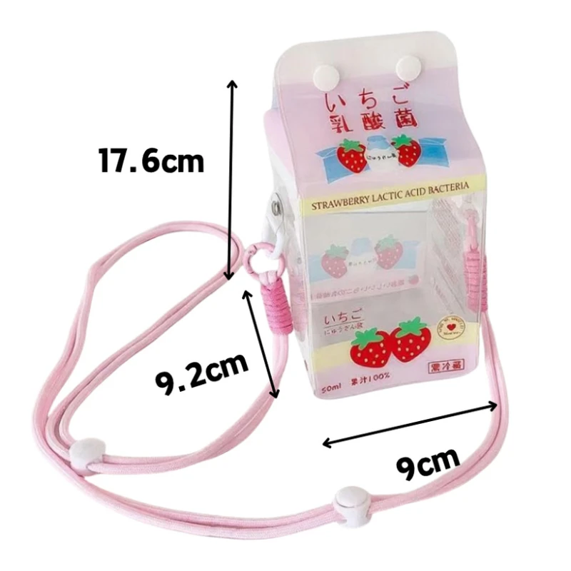 INS نمط صندوق الحليب حقيبة حامل اليابانية لطيف عروسة كارتون حقيبة طالب بولي كلوريد الفينيل Crossbody تون السلع حقيبة عرض حقيبة التخزين #6