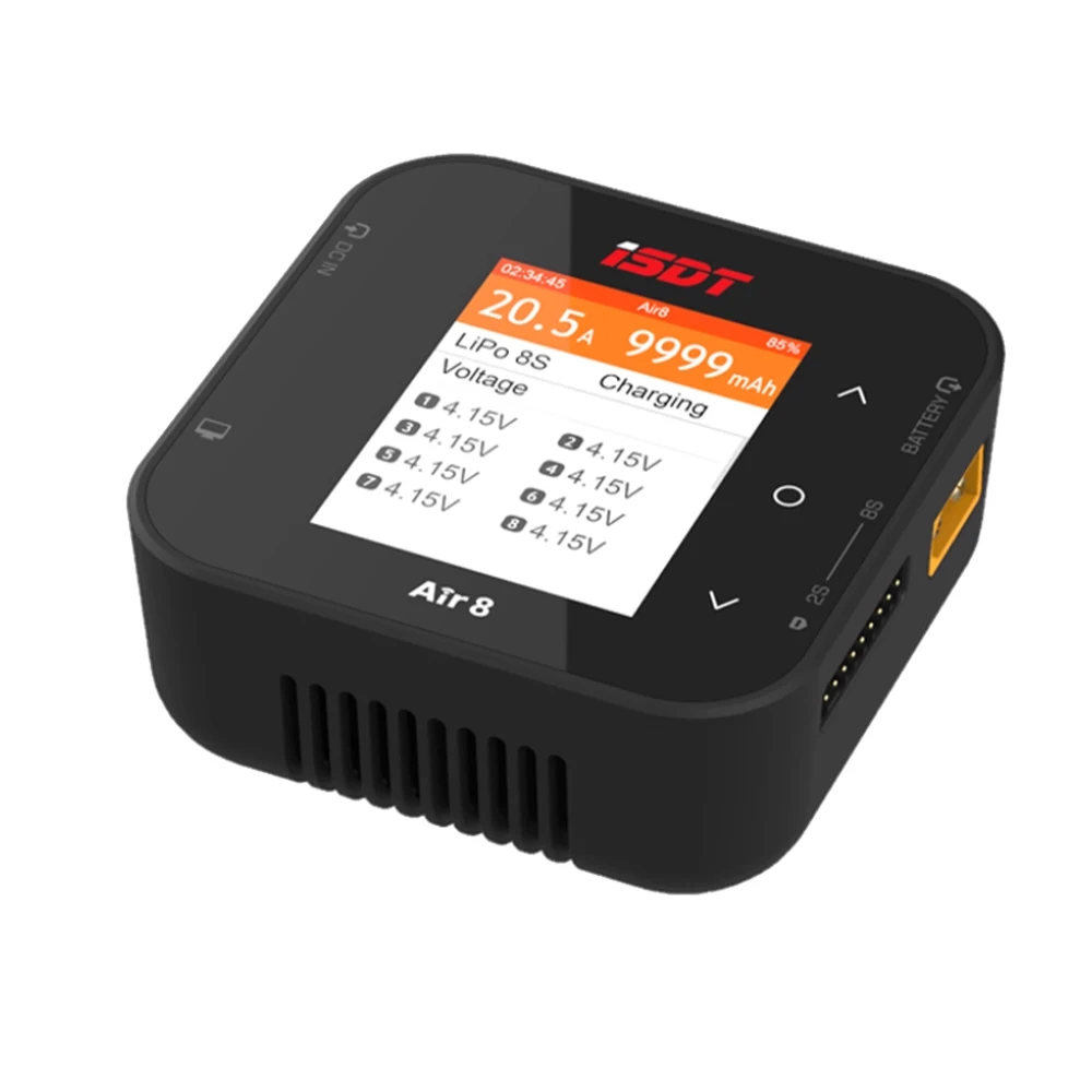 New ISDT Air8 Lipo power Balance Battery Charger Discharger 20A 500W DC 1-8S Li-Po Li-Hv Li-Ion Li-Fe NiMH Ni-Cd Pb