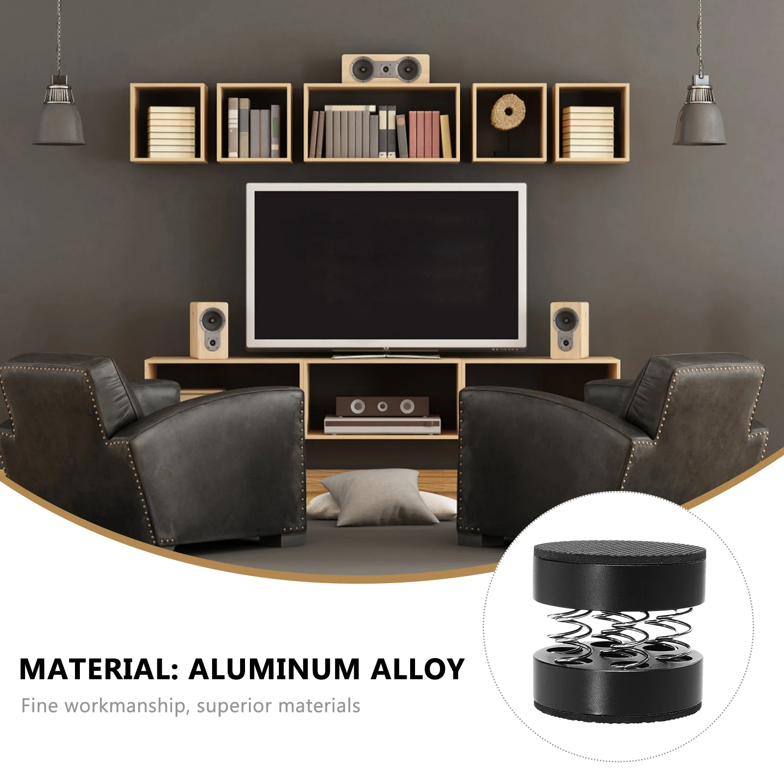 

Anti Vibration Amplifier Feet Pads High Quality Aluminum Alloy Rubber Shock Absorption Base Spring Pads Non Slip Isolation Feet