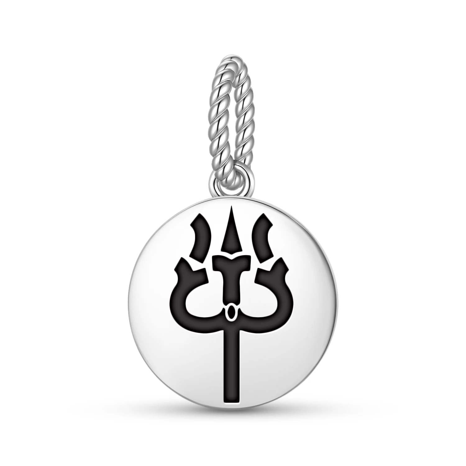 

Buddhist Trishula Trident 925 Sterling Silver Charm Bead DIY Pendant Charm Fits Original Bracelet Jewelry Gift