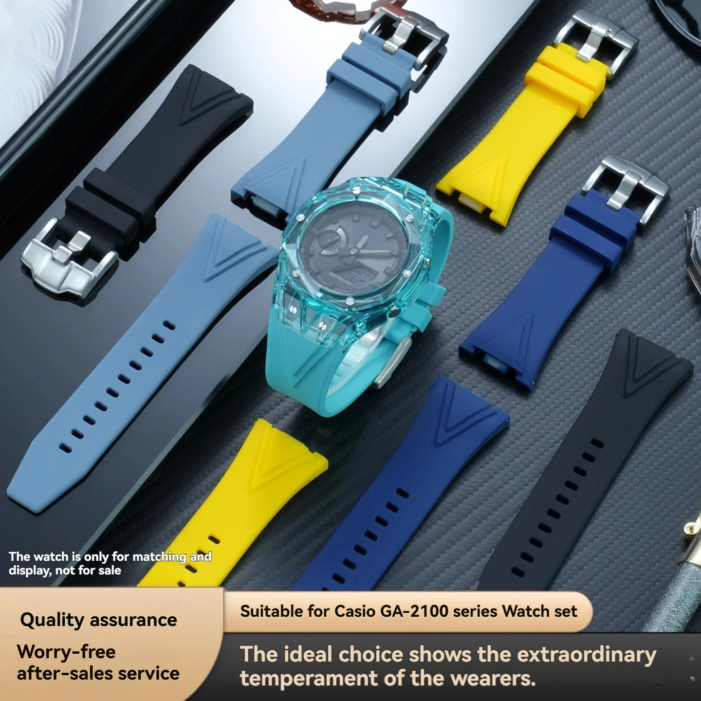 

ga2100 watch accessories 5689 For Casio Farmhouse Oak 5611 resin strap GAE-2100 GA-2100 2110 GA-B2100 silicone bracelet+case