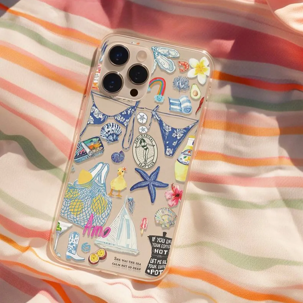 Summer Ocean Phone Case For Samsung Galaxy S26 S25 S24 S23 S22 S21 S20 FE Note20 Note10 Edge Plus Ultra Lite 5G Clear Cover
