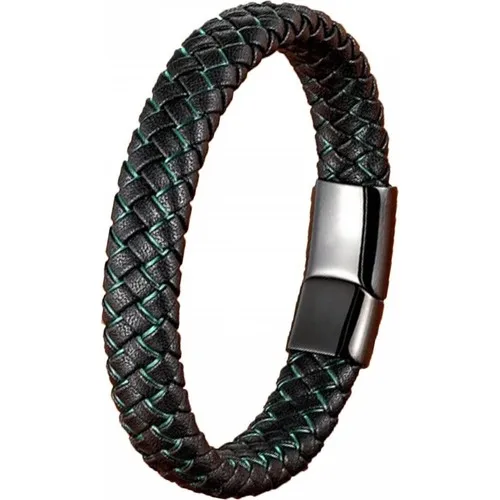 Angemiel Leather Green Black Mesh Model Male Bracelet