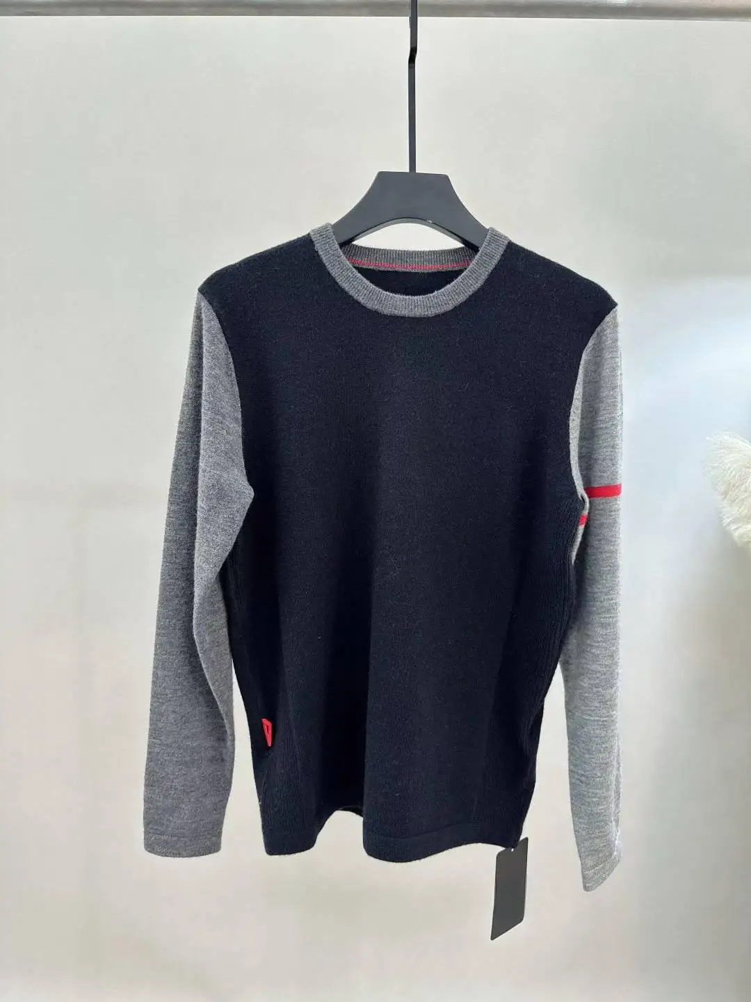 Mens Fall Winter Golf Knit Pullover Color Block Design Long Sleeve Fashion Simple Golf Sweater Daily Sports Top