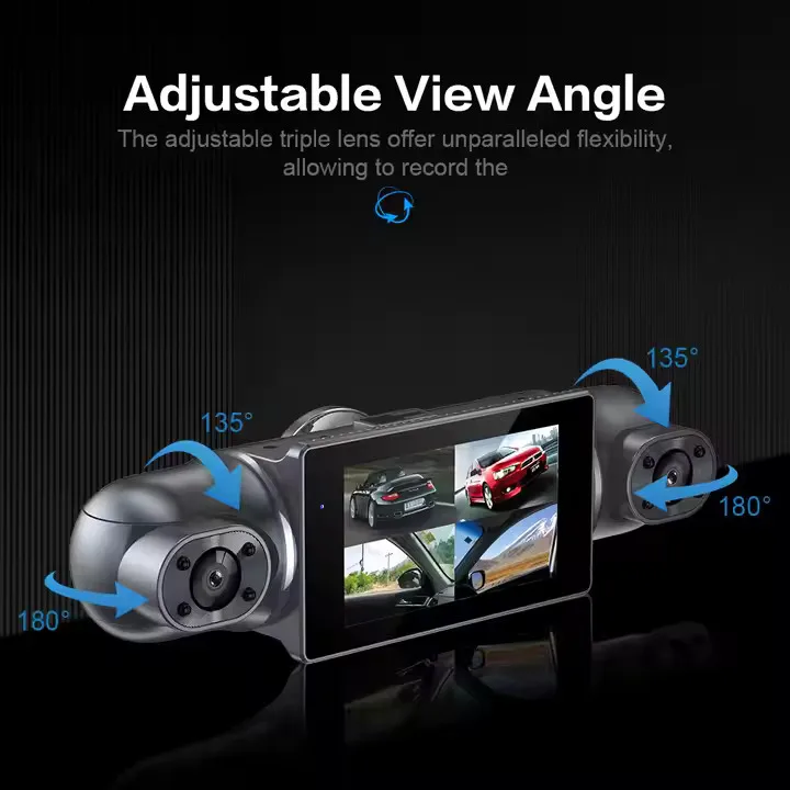 4 Channel 1080P FHD Dashcam Wide Angle 3.0" IPS Screen Built - in WiFi & External GPS Loop Recording Parking Car Monior