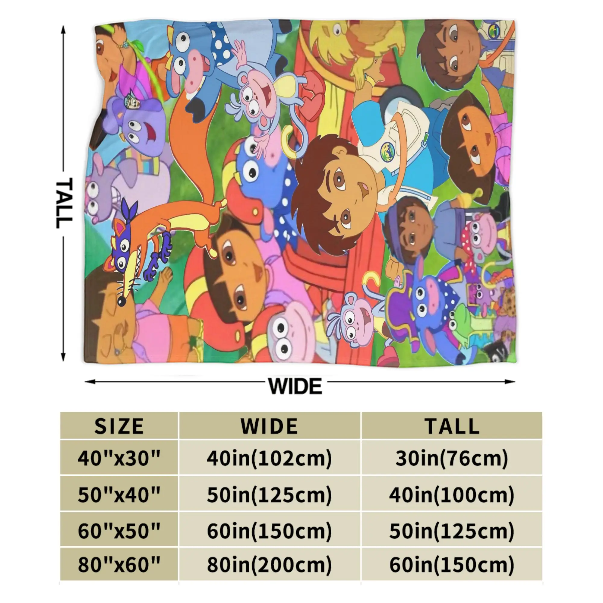 بطانية دافئة ناعمة مزخرفة دوراس المستكشف الكرتون رمي بطانية الفانيلا المفرش لغرفة النوم غطاء سرير أريكة مريح #6