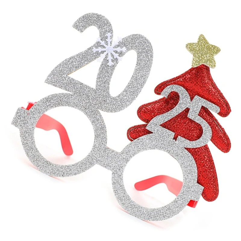 2025 Glasses Christmas Eyeglasses Christmas Glasses Glitter Holiday Glasses