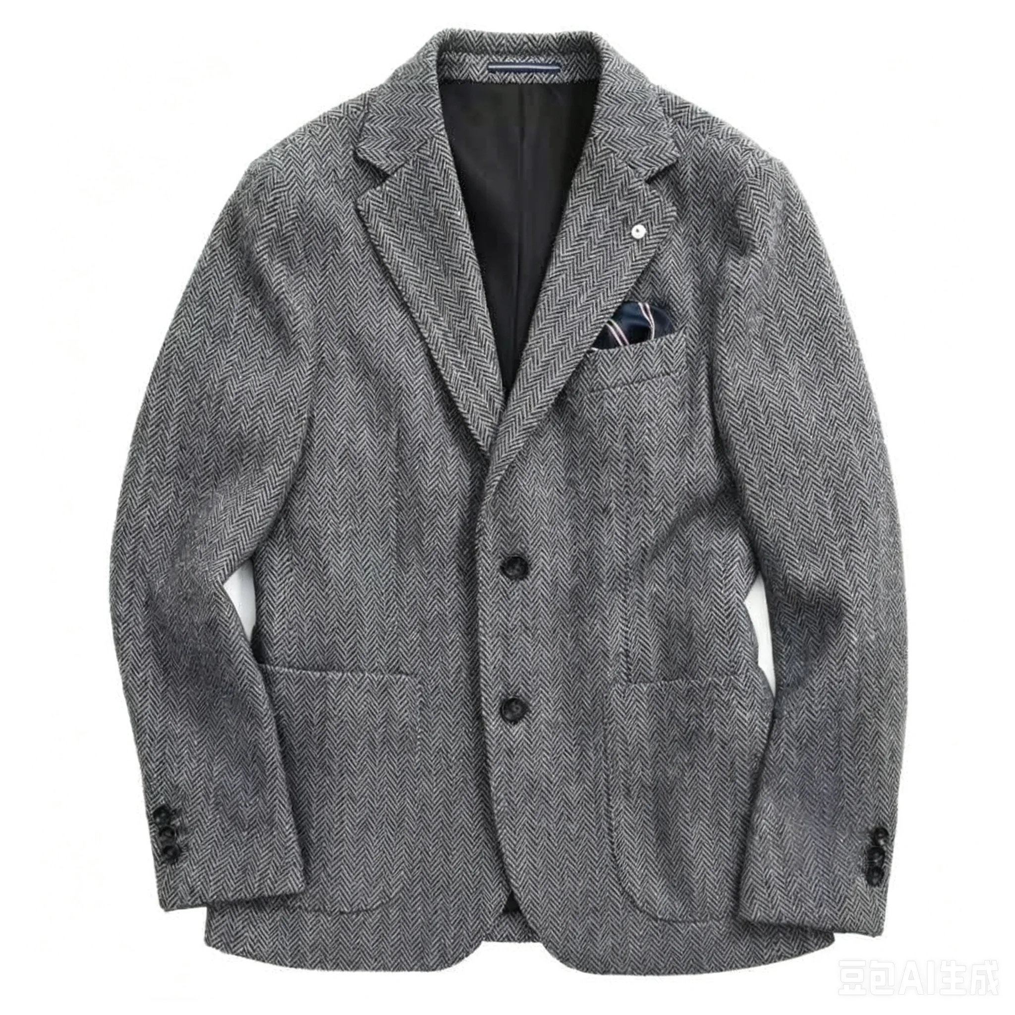 

Gray Herringbone Men Suits Blazer Casual Business Wedding Woolen Coat Best Man Suit Slim Fit Notch Lapel Jacket Daily Coat