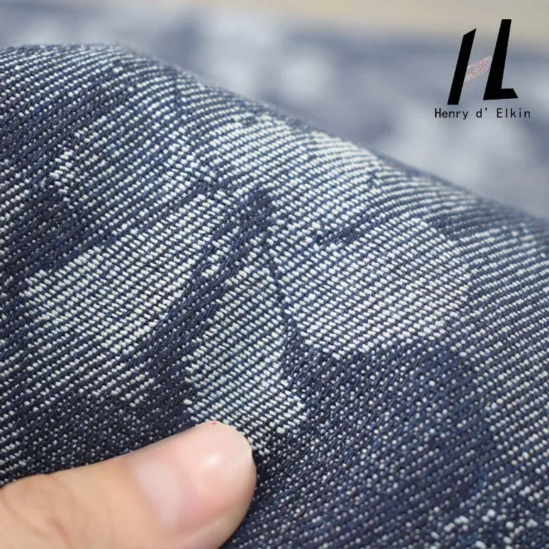 مصنع الجملة عالية الجودة البوليستر القطن الجاكار غزل مصبوغ حك الجينز الدنيم النسيج لحقيبة سترة الموضة خمر