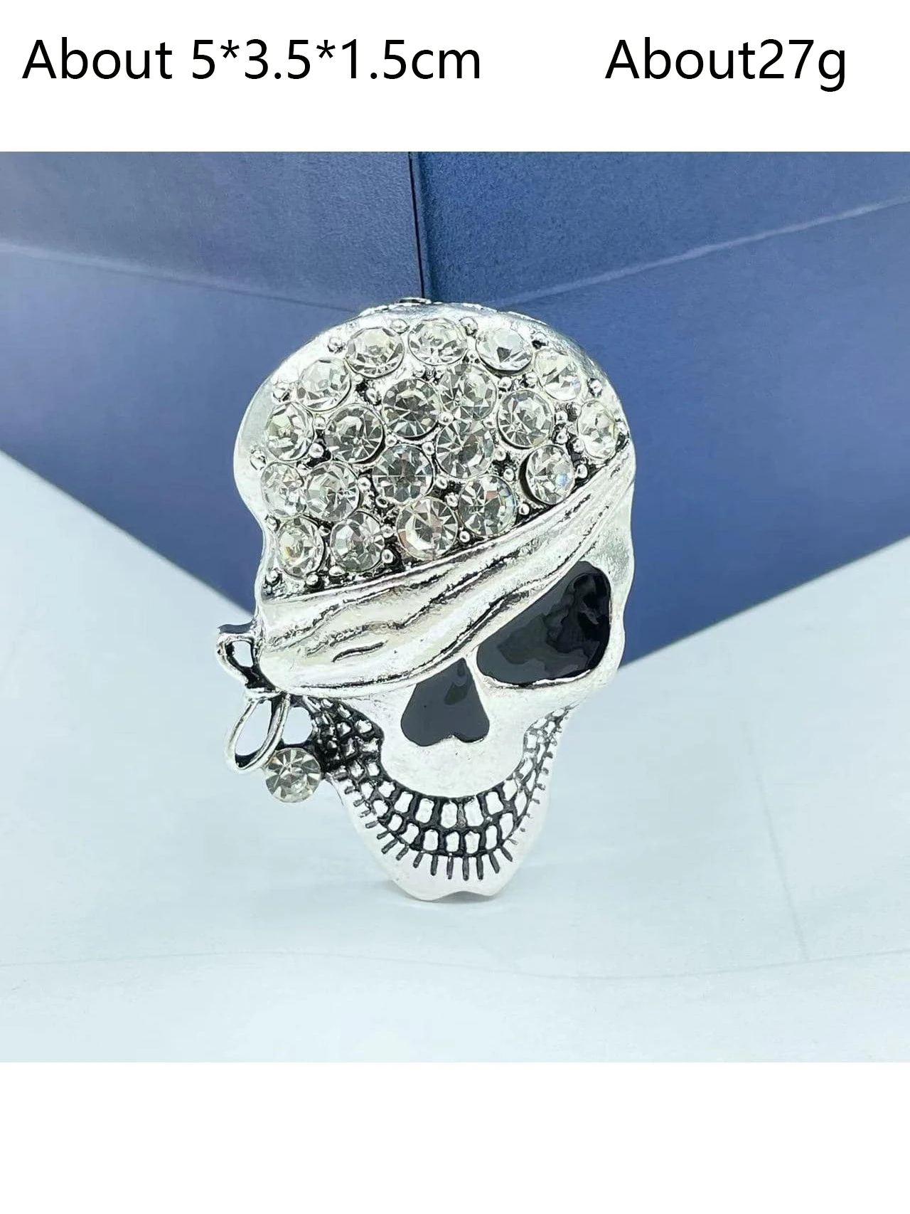 Halloween Schädel Cosplay Pins Gekreuzte Knochen Künstliche Edelstein Skelett Flügel 3D Kostüm Hut Pins Party Punk Gothic Metall Broschen – Detail 14