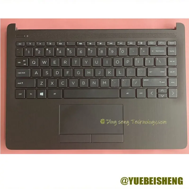 

YUEBEISHENG New For HP 14-DK 14S-DP 14S-DF 14S-CR 14S-CF palmrest US keyboard upper cover Touchpad L24818-001