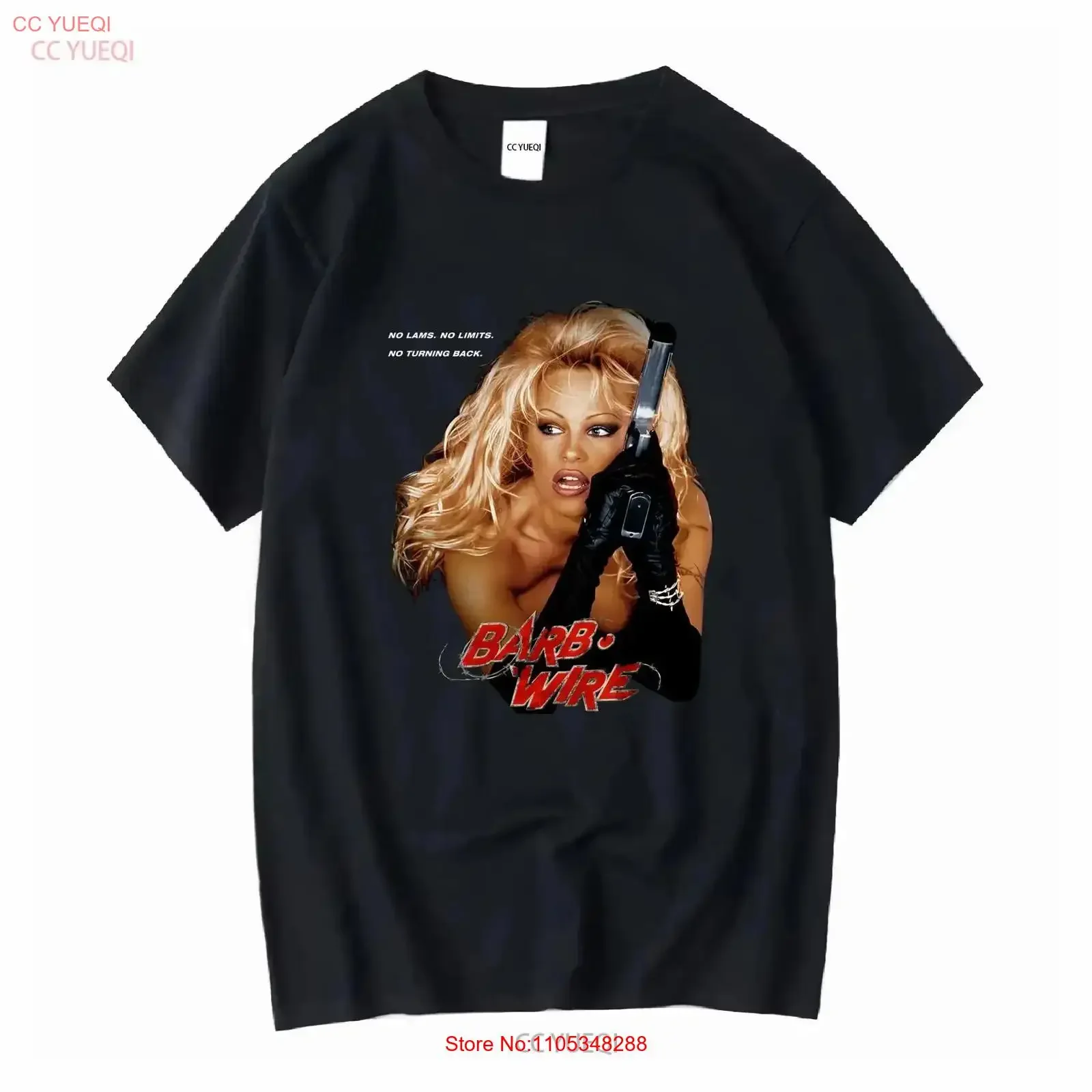 Camiseta Barb Wire de Pam Anderson, estilo clásico retro de los 90, nueva, vintage, lavada, a la moda, versátil, ligeramente gráfica, para hombre, vintage
