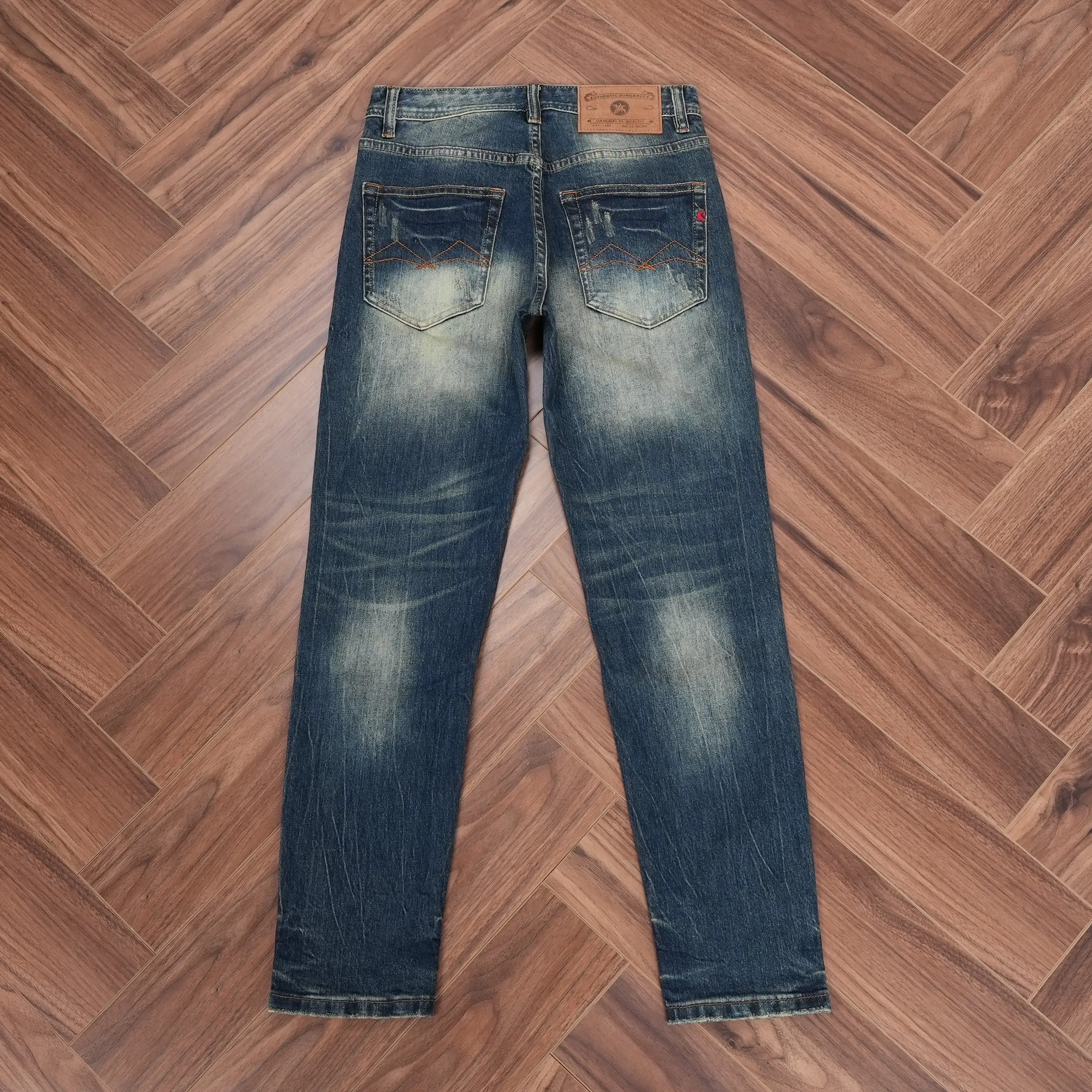 2026 Spring Autumn Men's Heavy-Wash Retro Slim Straight Denim Jeans American Vintage Casual Versatile Stylish Pants High Quality