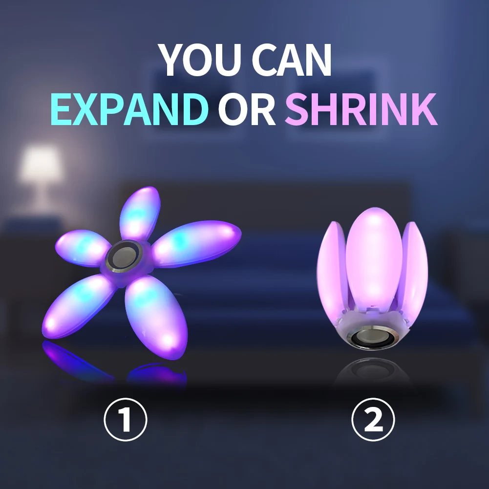 45W Music Rhythm Colorful Lights Audio Foldable Bulb Remote Control Bluetooth-Compatible Deformable Smart Home Led Lamp