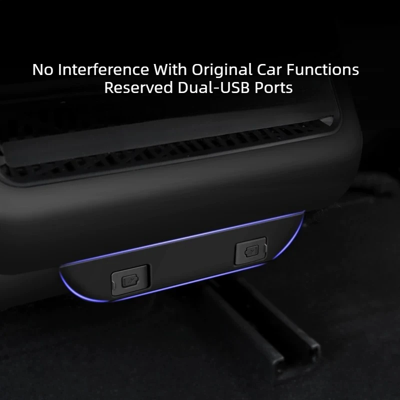 For Tesla Model 3 Highland / Refreshed Model Y Rear Air Vent & Charging Port Protector Cover USB‑C Dust Cap Precise Fit Interior