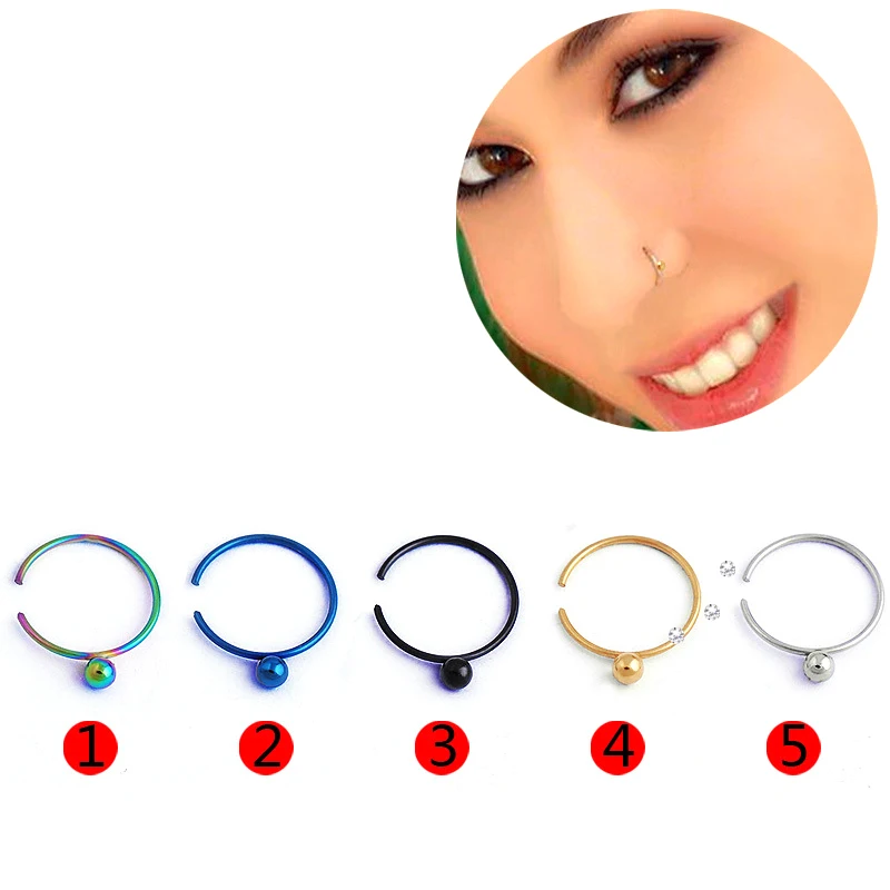 2016 hot sell Indian style 2pcs/Set  Surgical Steel Nose Rings Oil Drop Nose Ring 2*1.6*11mm  Bone Stud  Body Jewelrys