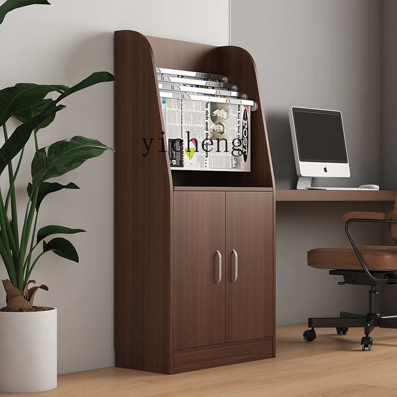 a3 Wooden Newspaper Rack Floor Magazine Storage Newspaper Rack Promotional Display Book Rack Office High-end