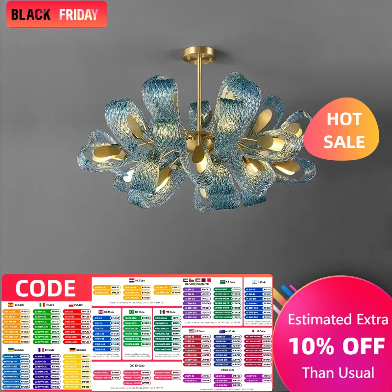 Modern Blue Glass Led Pendant Lamps Designer Hanging Lamps for Hallway Bar Bedroom Chandelier Suspension Luminaire Lighting