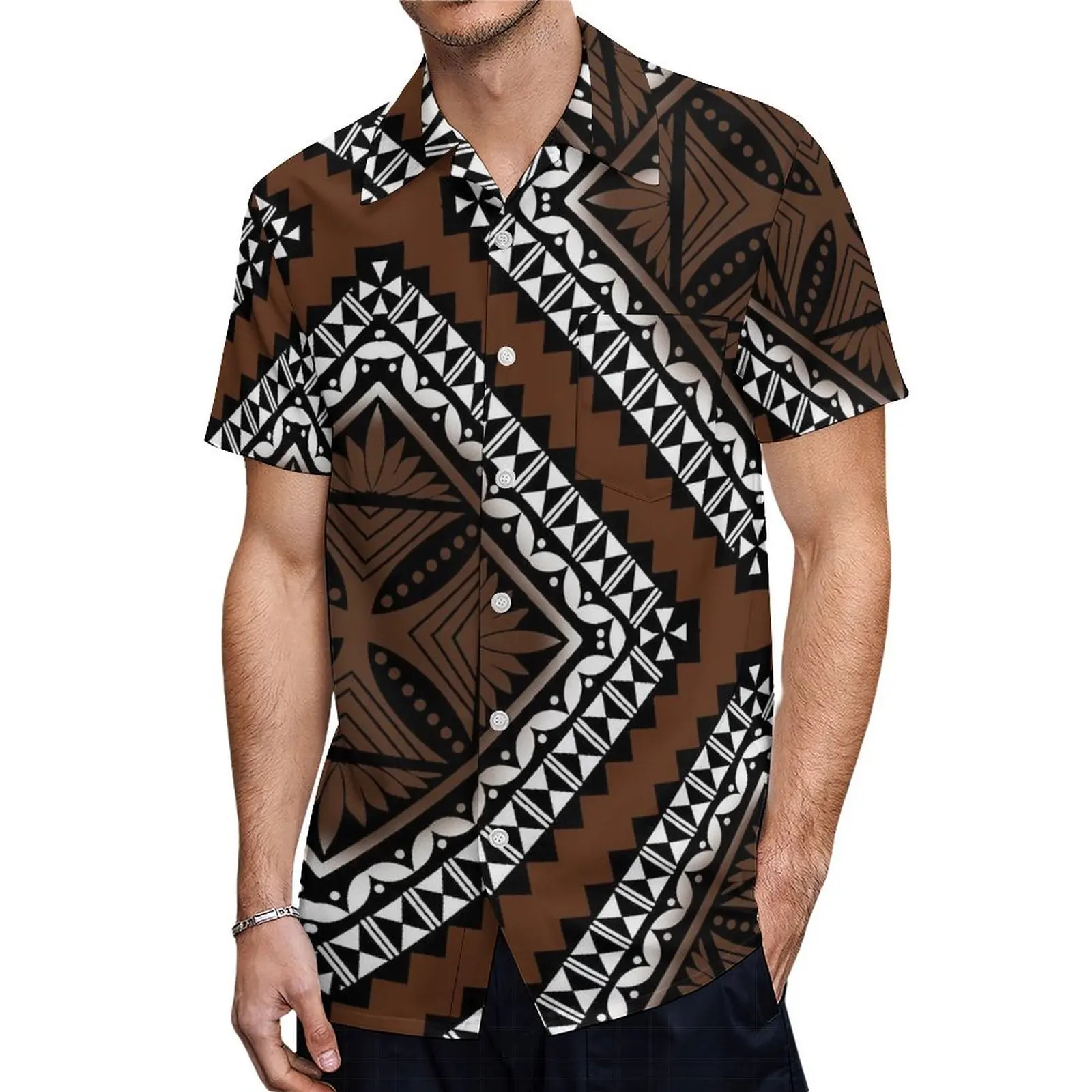 Custom Mumu Square Collar Puffed Sleeve Dress Polynesian Couple Set Hibiscus Flower Hawaiian Men'S Shirt Micronesia Dress