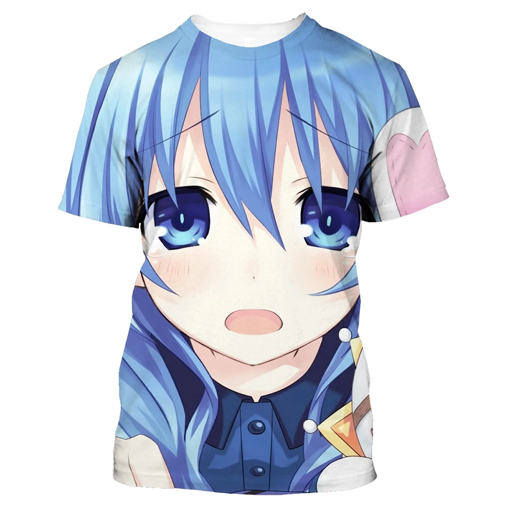 2024 Summer Fashion 3d Anime Men\'s and Women\'s T-shirt Date A Live Casual Unisex Short Sleeve Comfortable Top Large Size