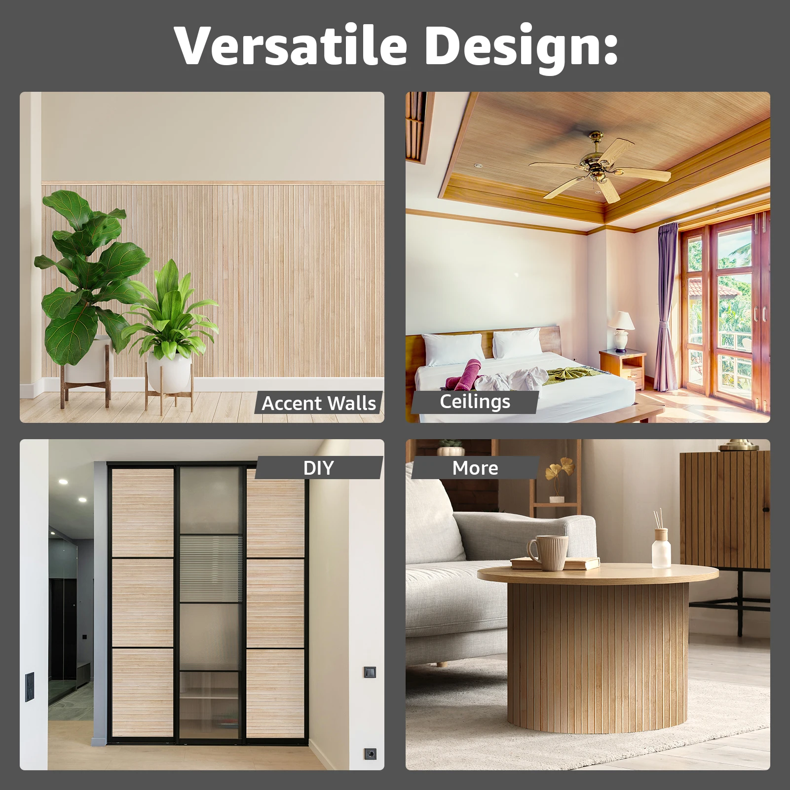 Art3d 48x96" Bamboo Wall Panel, Flexible Pole Wrap Wainscoting, Carbonized, Interior Wall Decor Cladding Paneling