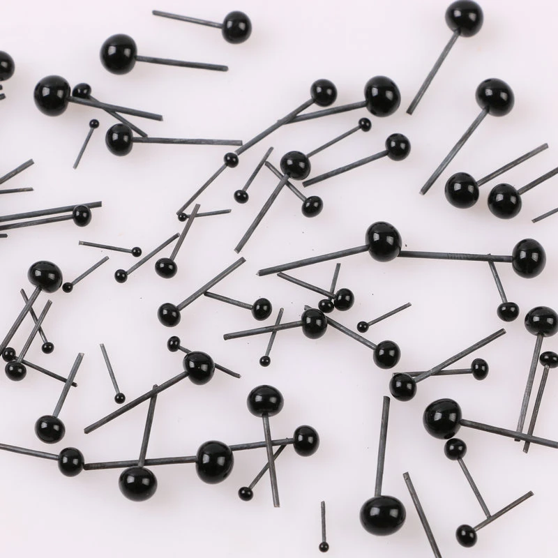 100/50PCS czarne oczy lalki szklane oczy 1/2/3/4/5/6mm filcowanie igłą pluszowe misie lalki zwierzęta czarne oczy lalki akcesoria do zabawek