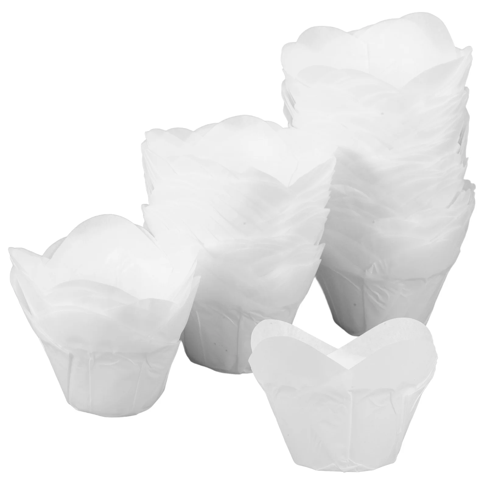 

100 Pcs Container Small Cake Anti-Oil Paper Dessert Cups Single Cupcake Boxes White Liners Greaseproof Baking Holders