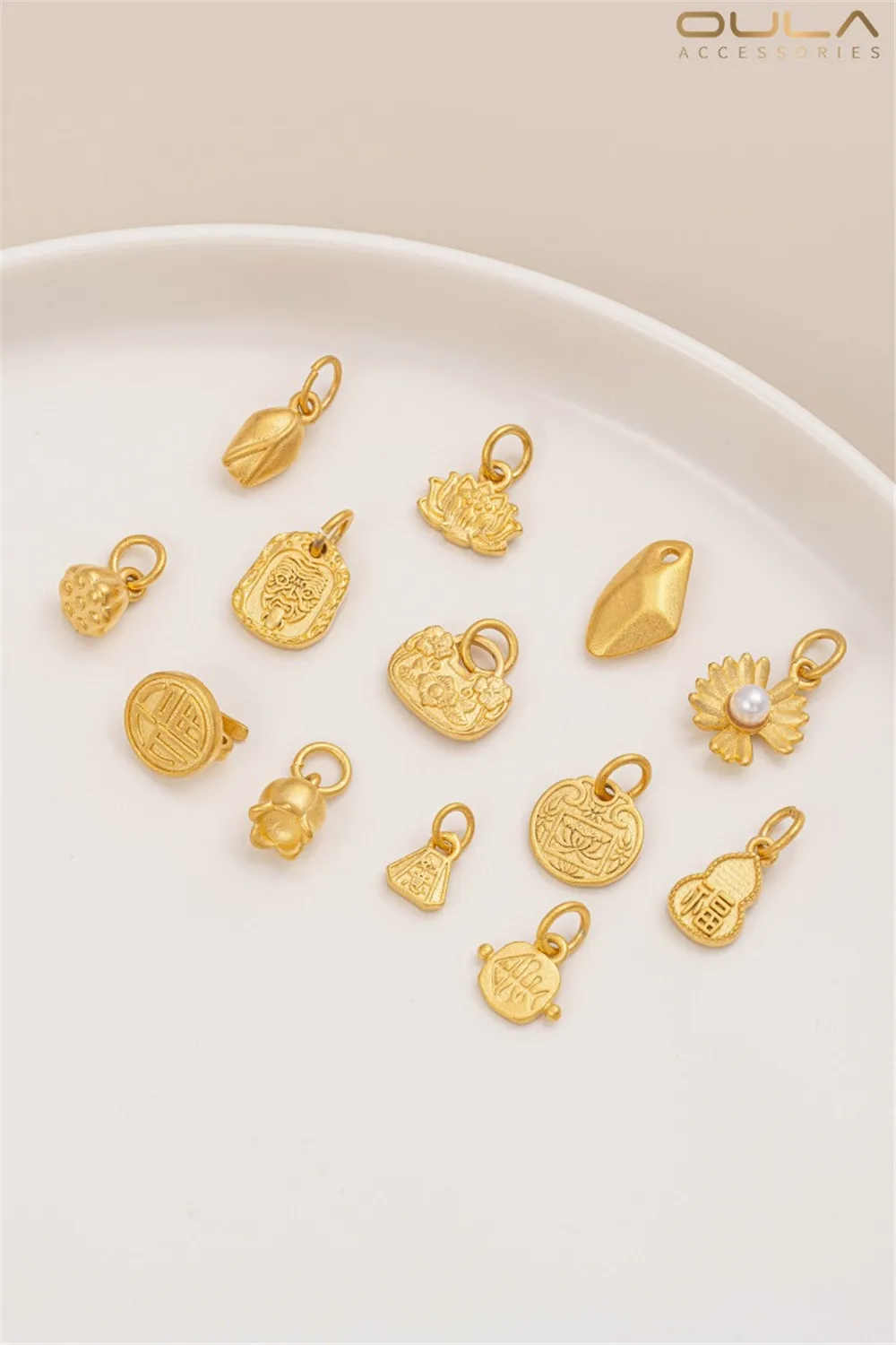 Sand Gold Accessories Flower Buds Lotus Pods Lotus Flowers Small Daisies Lucky Stones Pendants Diy Handmade Jewelry Materials