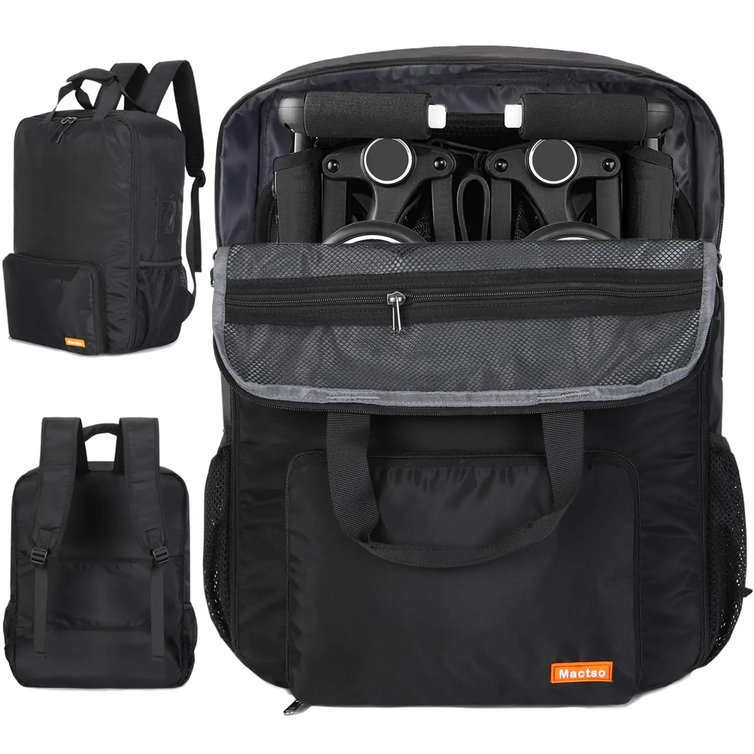

Lightweight Stroller Travel Backpack for Airplane, Universal Fit for Compact Strollers, Black, L