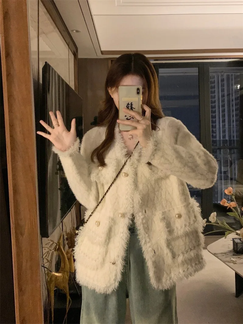 

plus Size Faionable V-Ne Long Sve Loose Fit Slimming Top Women's Autumn Outerwear Ele Sle Comfortable Design