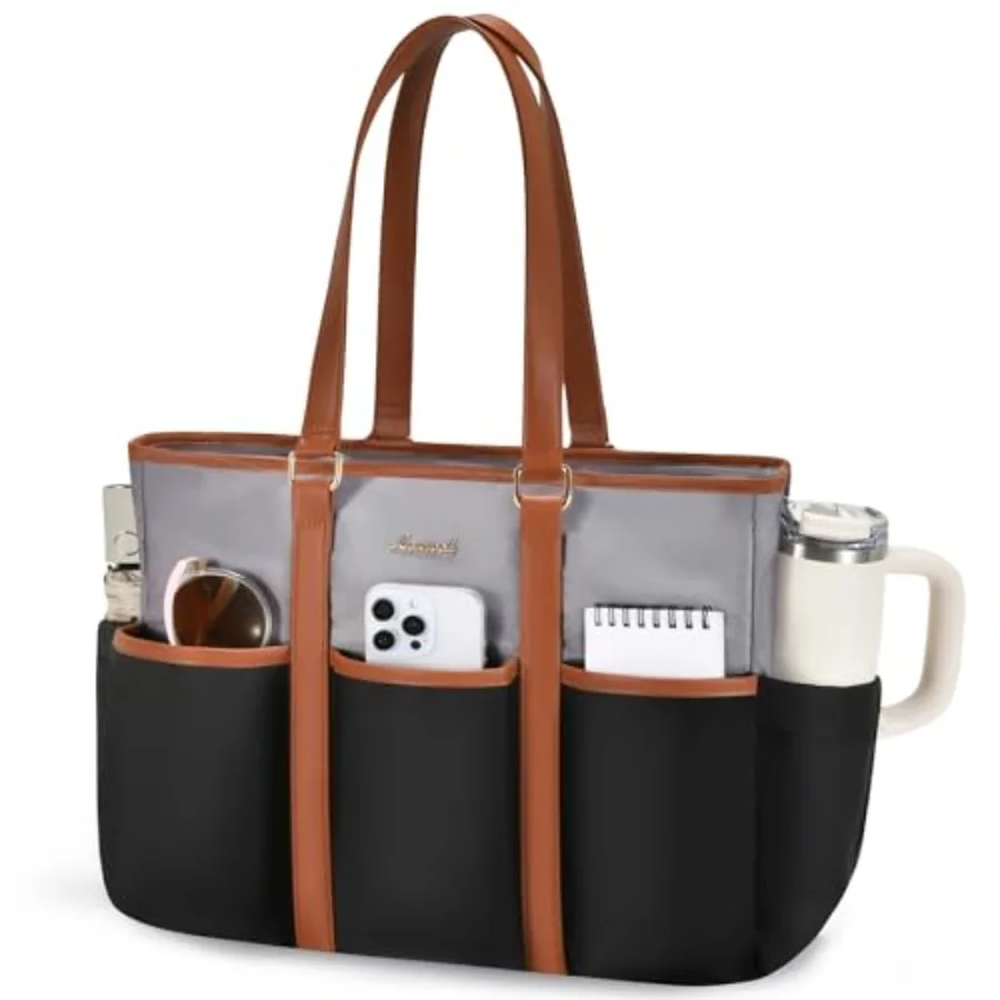 

Work Tote Bag for Women, Teacher Tote Bag Nurse Bag, Utility Bag For Work/Travel/College/Daily, Large Purse Handbag With Multi