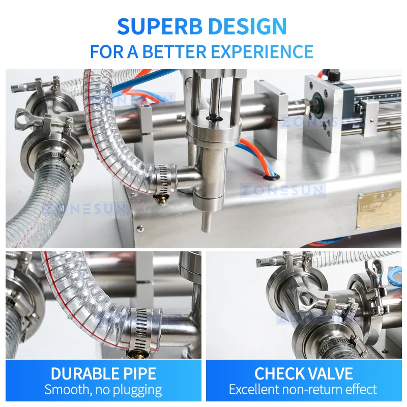 ZONESUN-Machine de Remplissage à Piston Pneumatique pour Liquide, Appareil pour Shampoing, Eau, Vin, Lait, Jus, Vinaigre, Huile, Détergent, Regina,