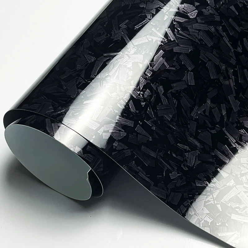 Ultra-Glänzende PET Schwarze Geschmiedete Carbon-Vinylfolie Selbstklebende Auto- und Motorrad-DIY-Aufkleber mit Luftkanälen