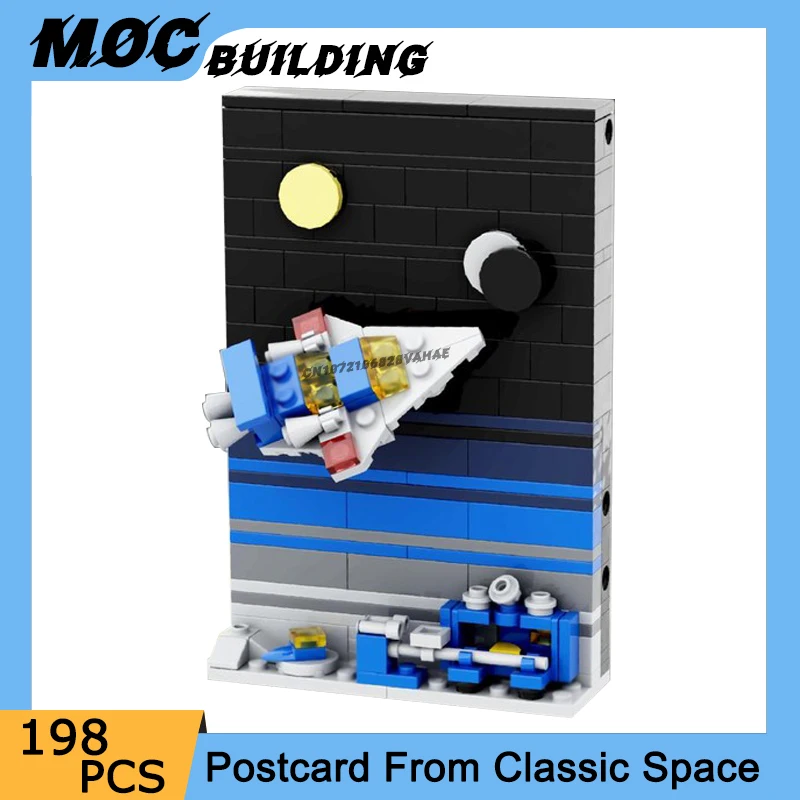 

Конструктор MOC: Классическая серия «Космические открытки» — Сцены из фильмов «Истории о командной базе». Сборные блоки, креативные игрушки, рождественские подарки.