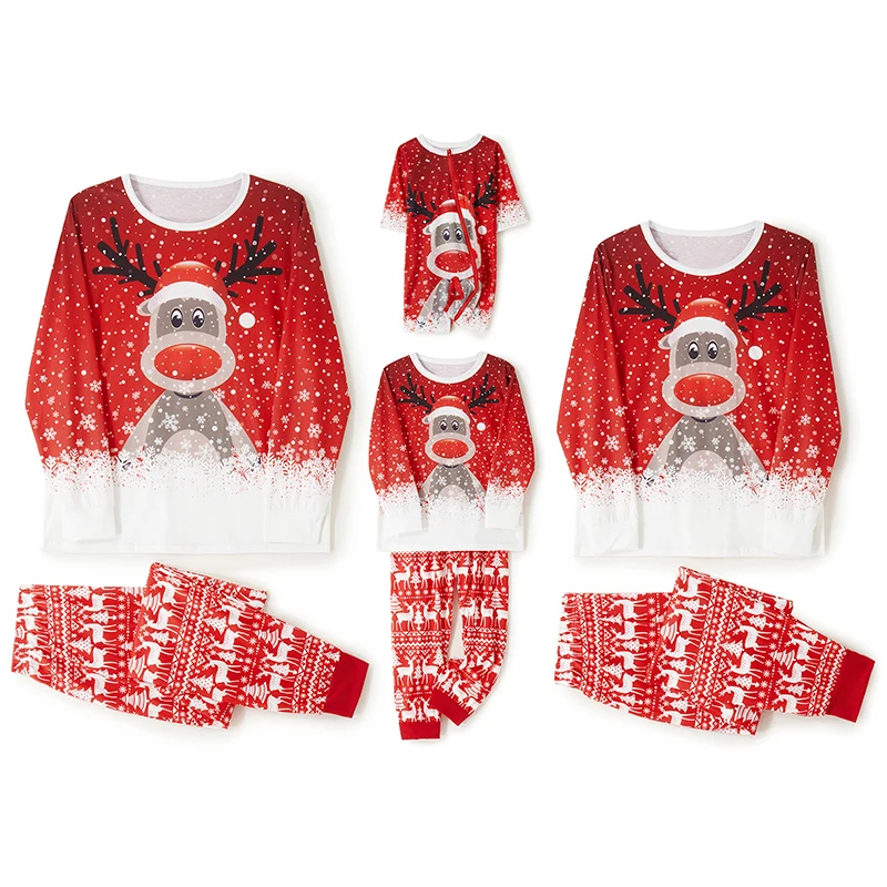 Matching Family Christmas Pajamas Short Sleeve Santa Claus Print Top Shorts Set with Candy Cane Accents